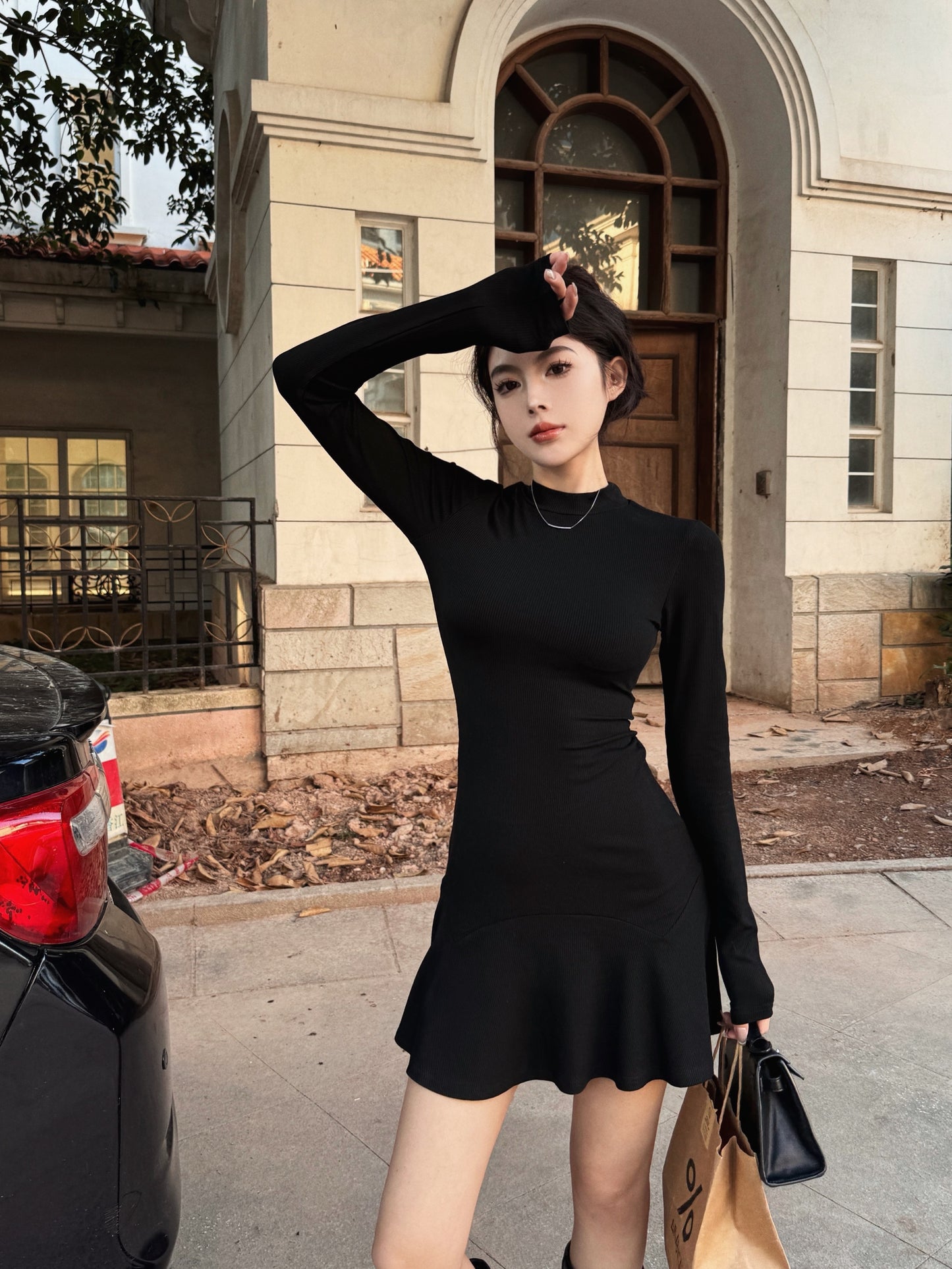 【dress】マーメイドニットワンピースG24376