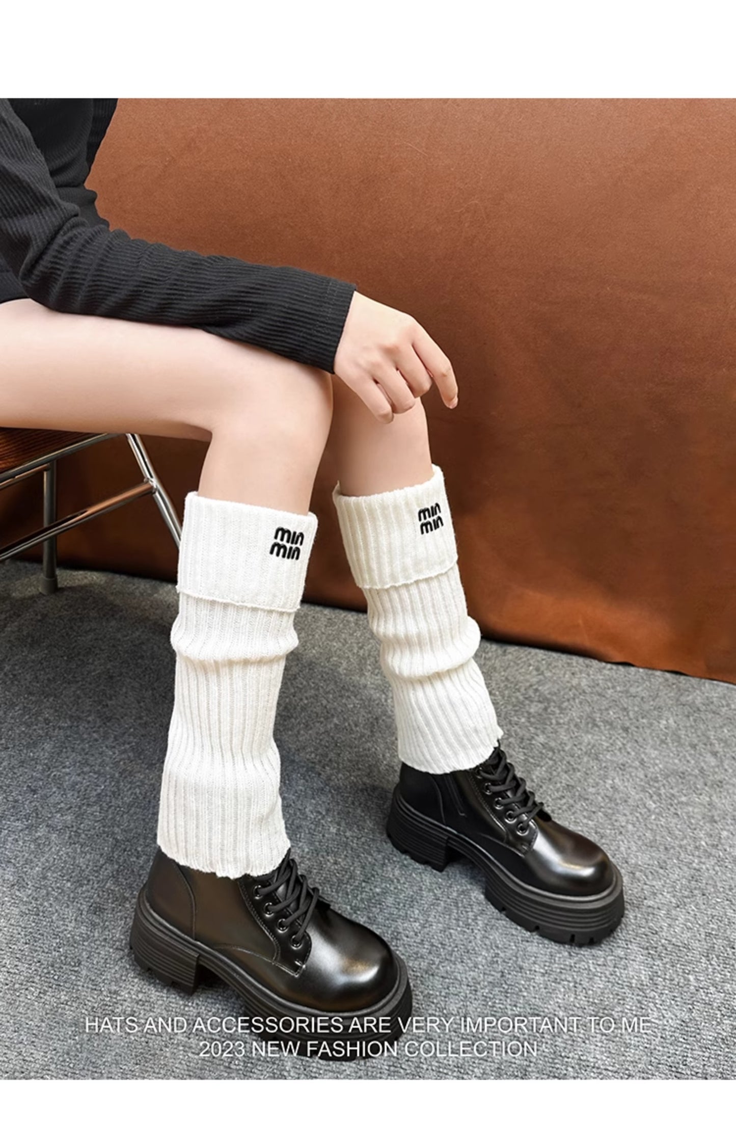 【ホーム・生活】秋冬42cm長いニット靴下G24387