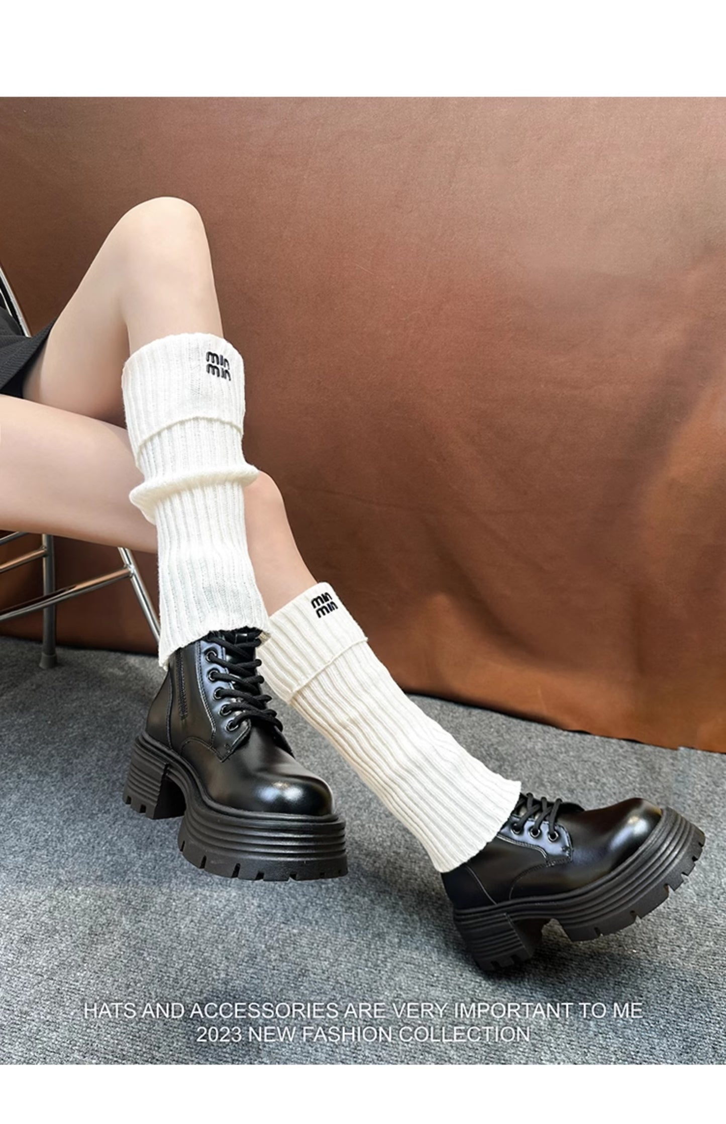 【ホーム・生活】秋冬42cm長いニット靴下G24387