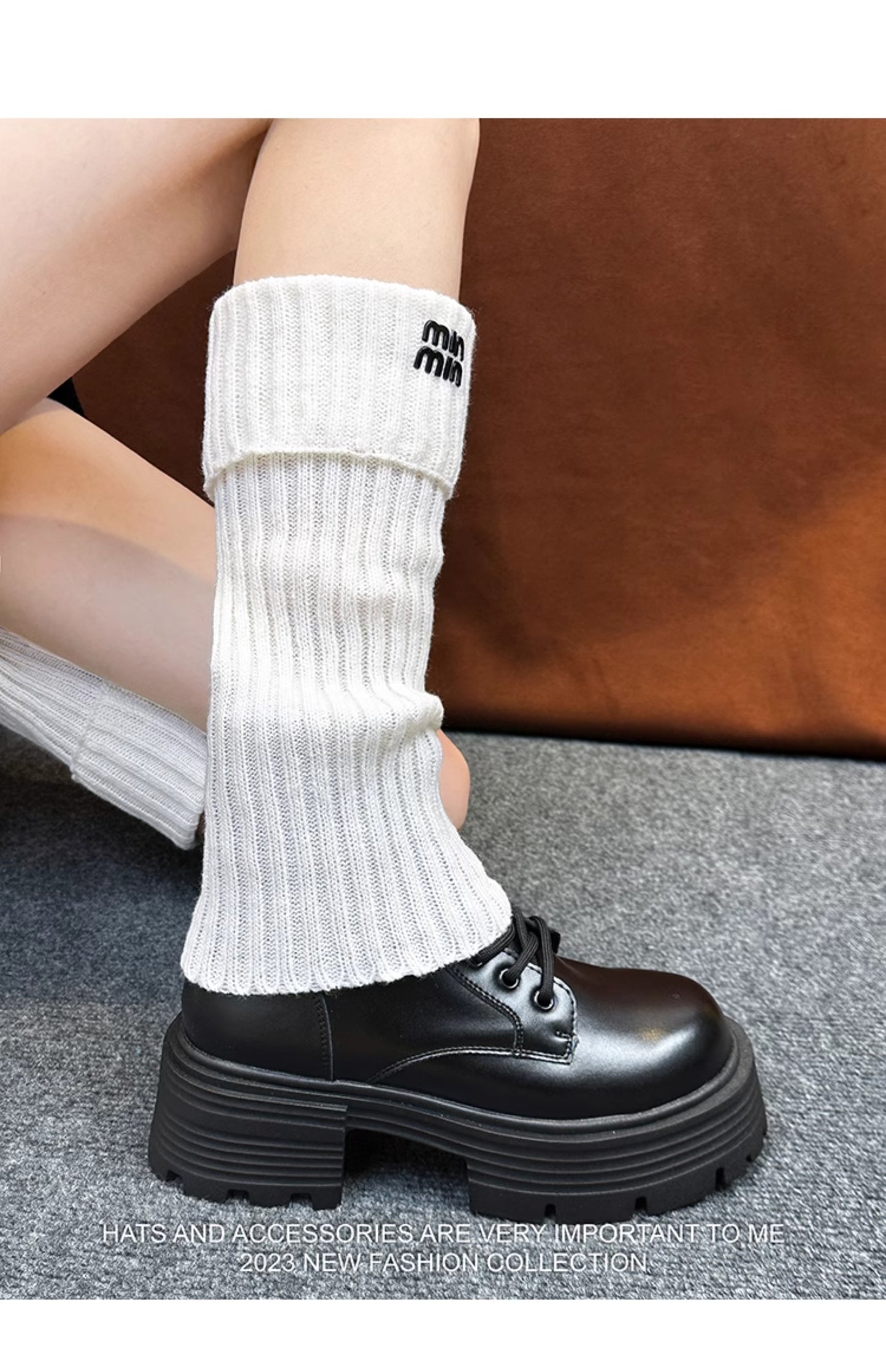 【ホーム・生活】秋冬42cm長いニット靴下G24387