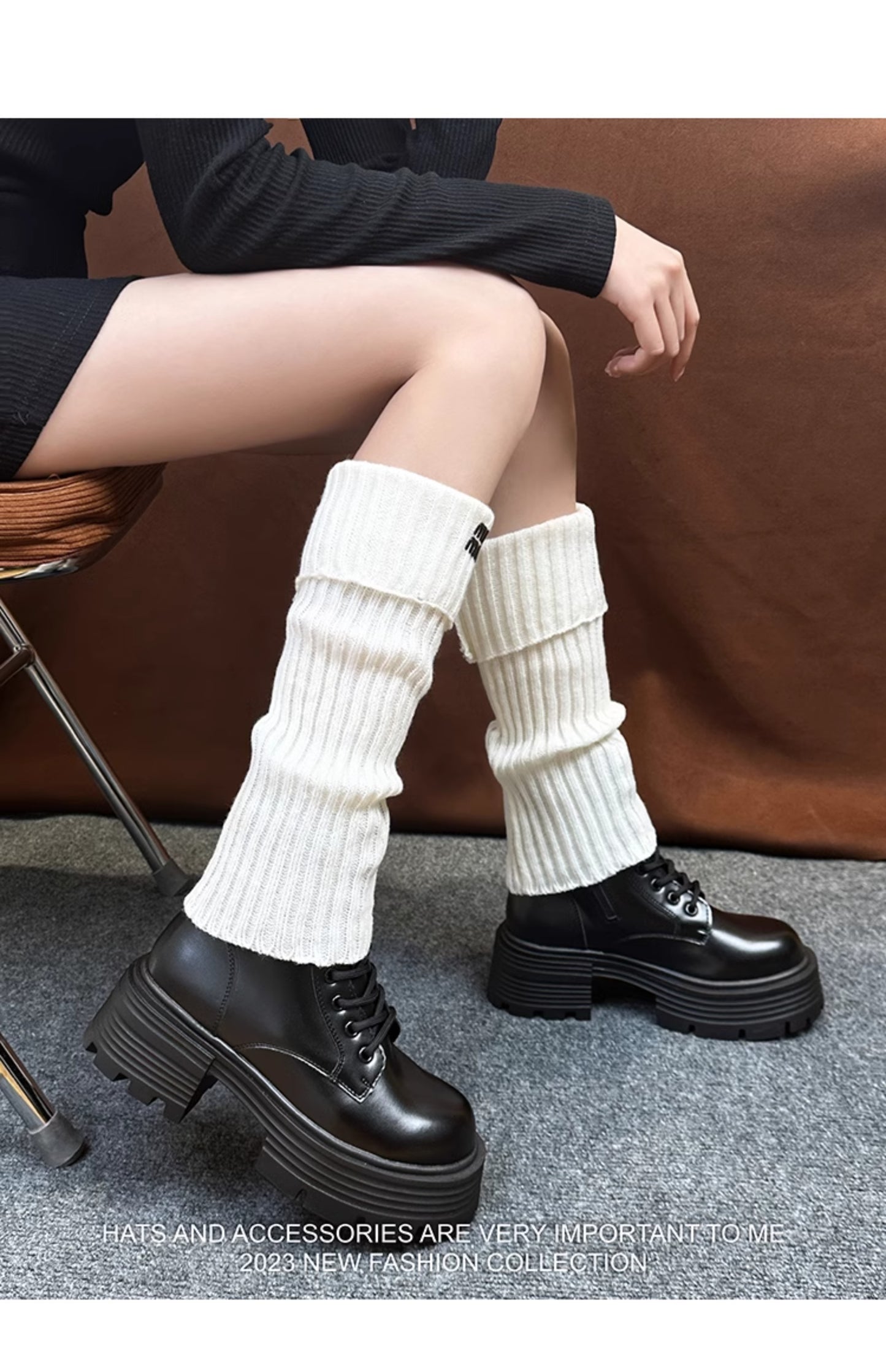 【ホーム・生活】秋冬42cm長いニット靴下G24387