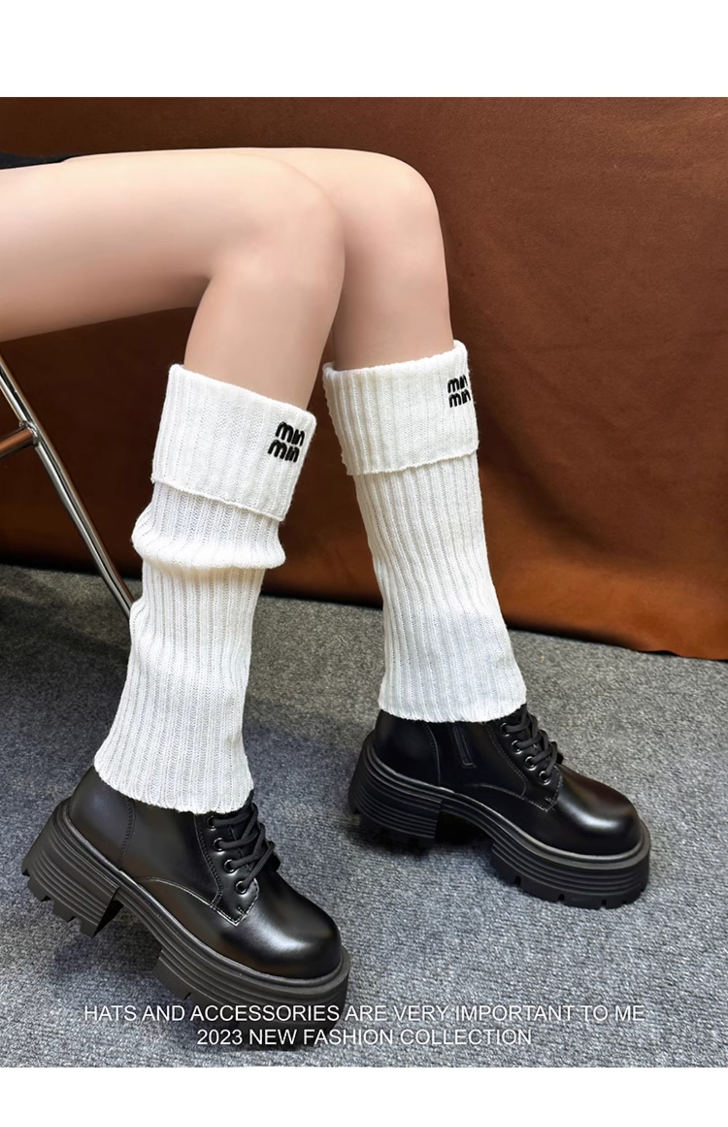 【ホーム・生活】秋冬42cm長いニット靴下G24387