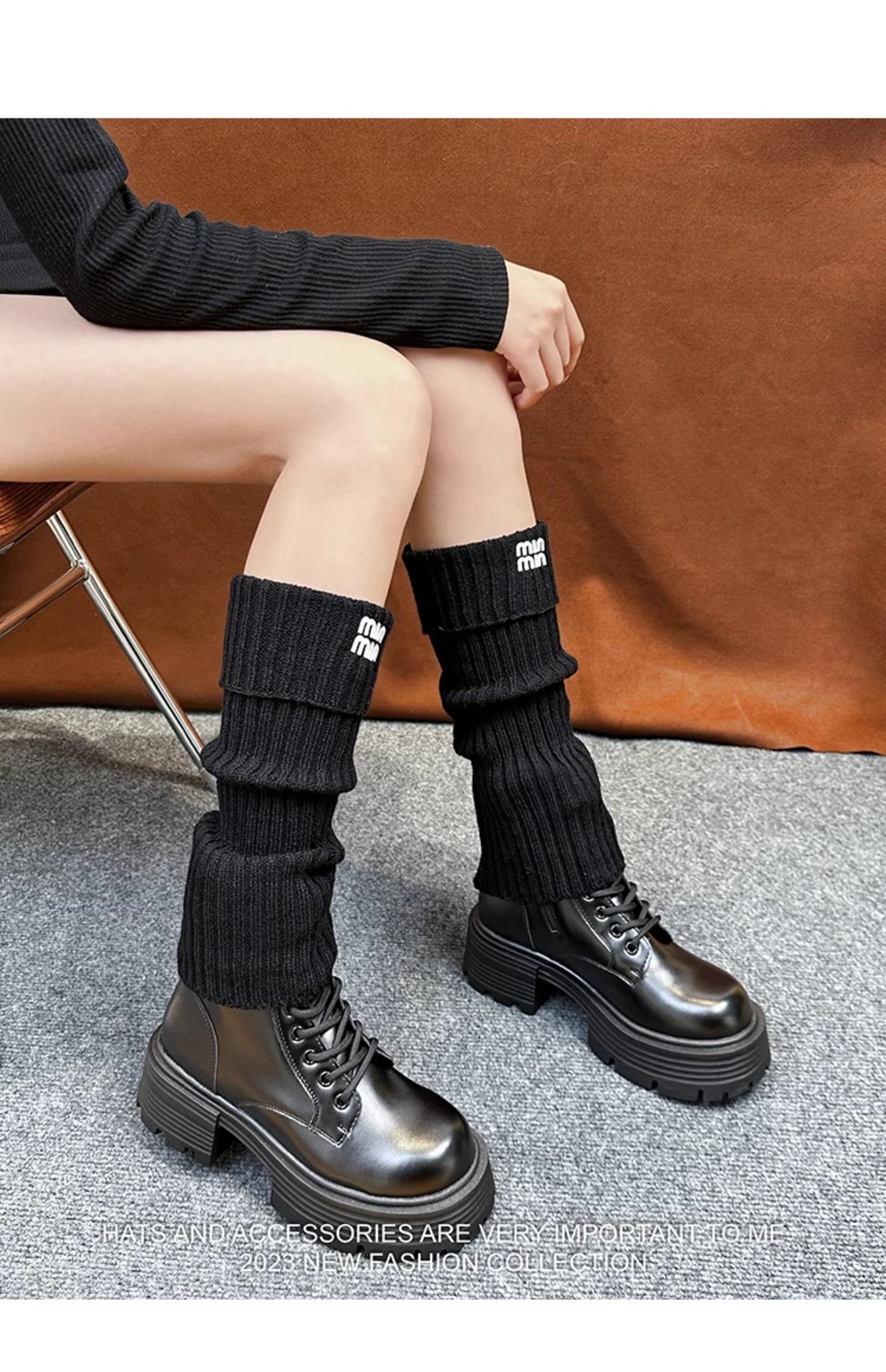 【ホーム・生活】秋冬42cm長いニット靴下G24387