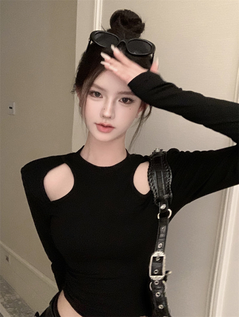 【tops】長袖透かし彫りTシャツG24403