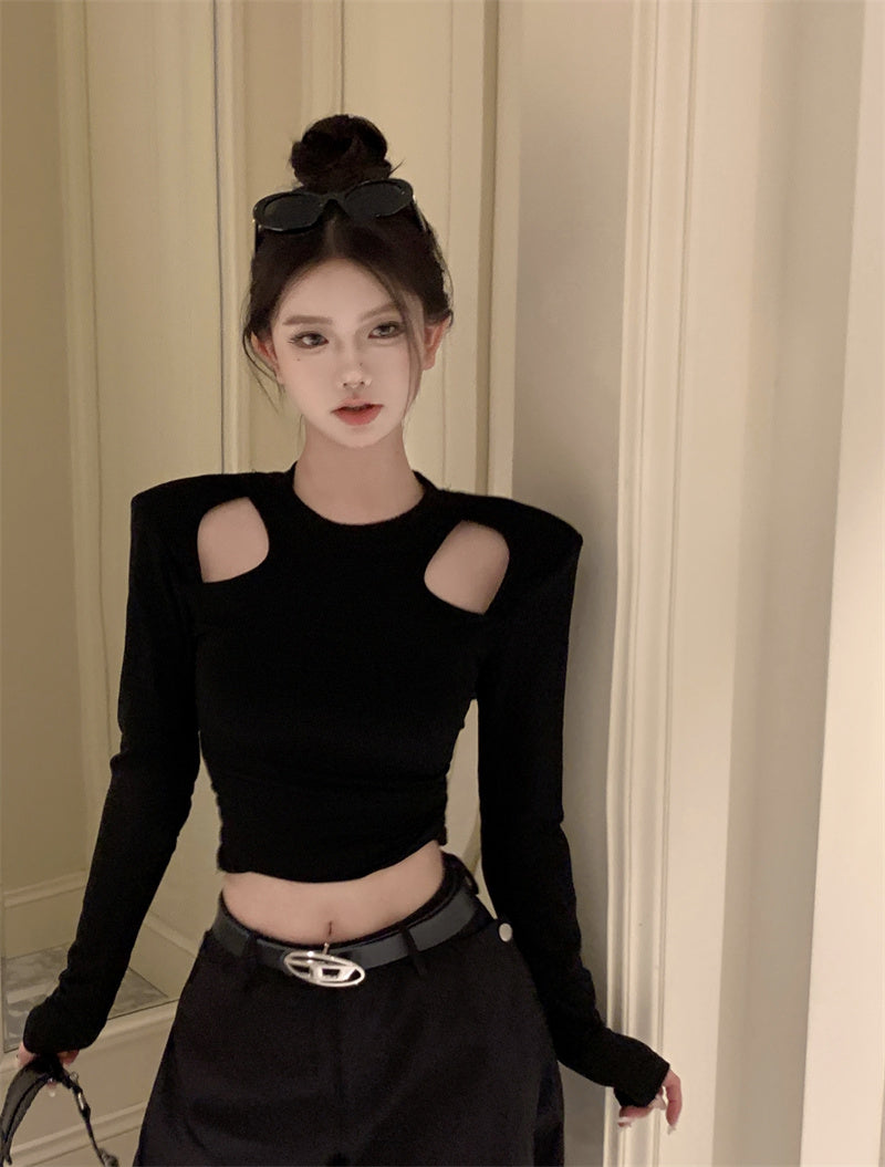 【tops】長袖透かし彫りTシャツG24403