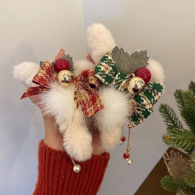 【小物】クリスマスヘアクリップアクセサリーG24404