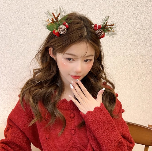 【小物】クリスマスセットヘアクリップアクセサリーG24409