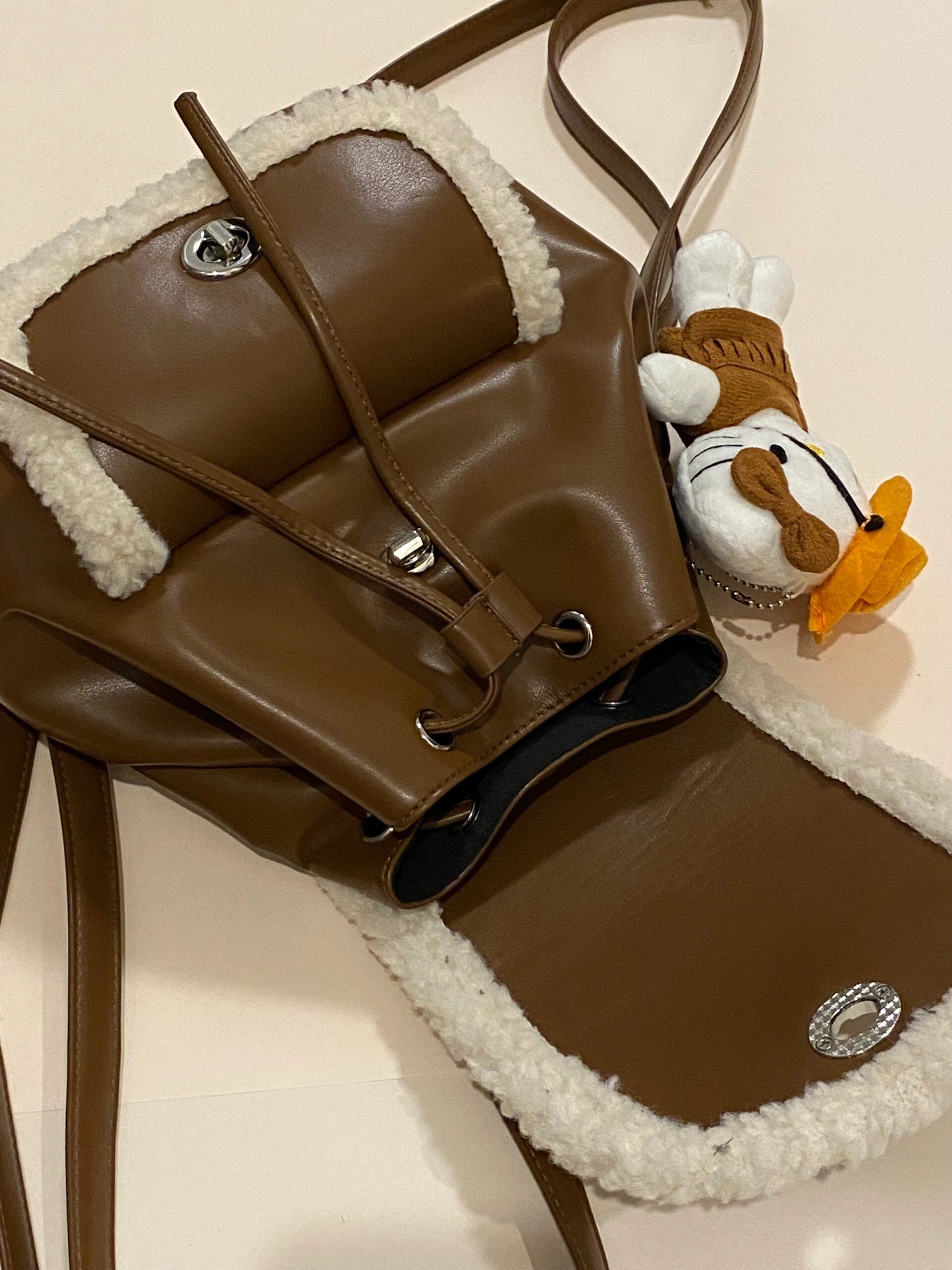 【小物】クリスマスラムズウールリュックバックG24422