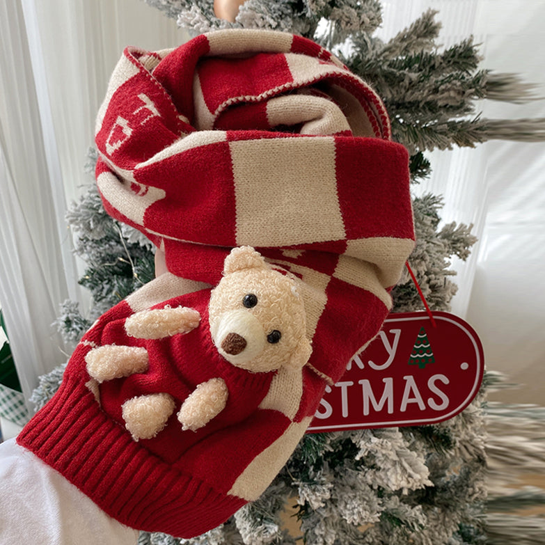 【小物】クリスマスチェック柄スカーフG24423