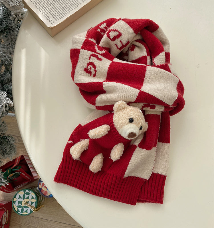 【小物】クリスマスチェック柄スカーフG24423