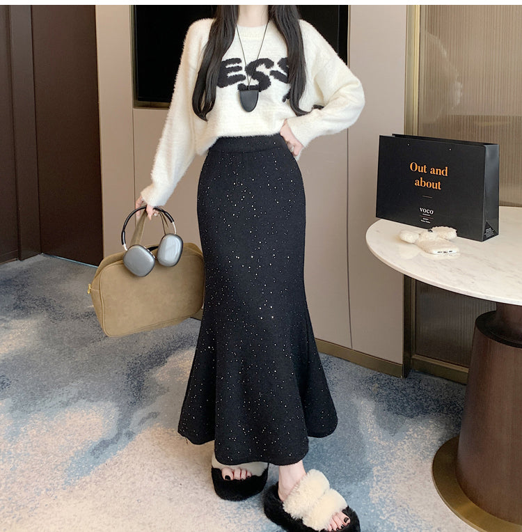 【bottoms】厚手ニットスカートG24430