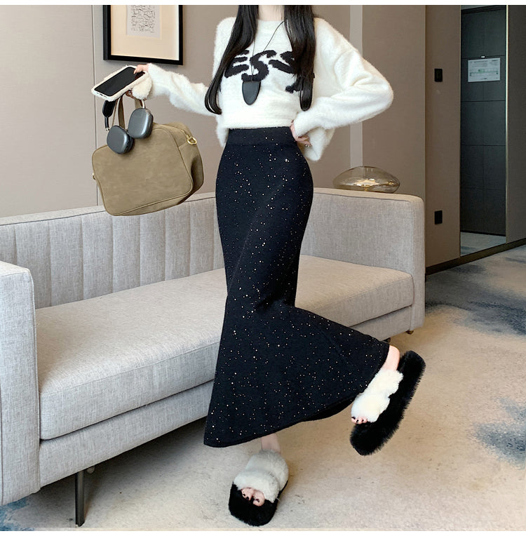 【bottoms】厚手ニットスカートG24430