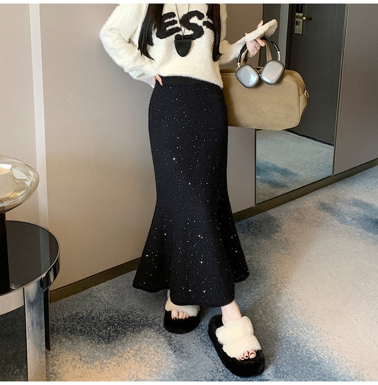 【bottoms】厚手ニットスカートG24430