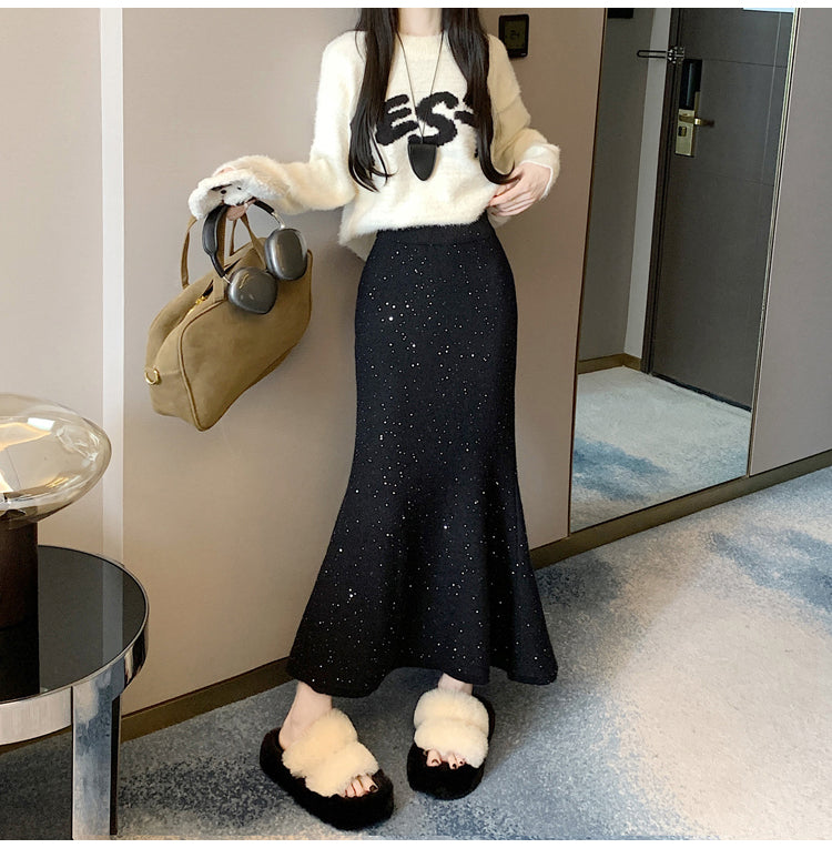 【bottoms】厚手ニットスカートG24430