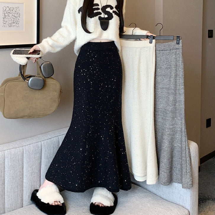 【bottoms】厚手ニットスカートG24430