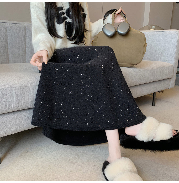 【bottoms】厚手ニットスカートG24430