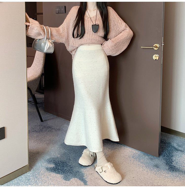 【bottoms】厚手ニットスカートG24430