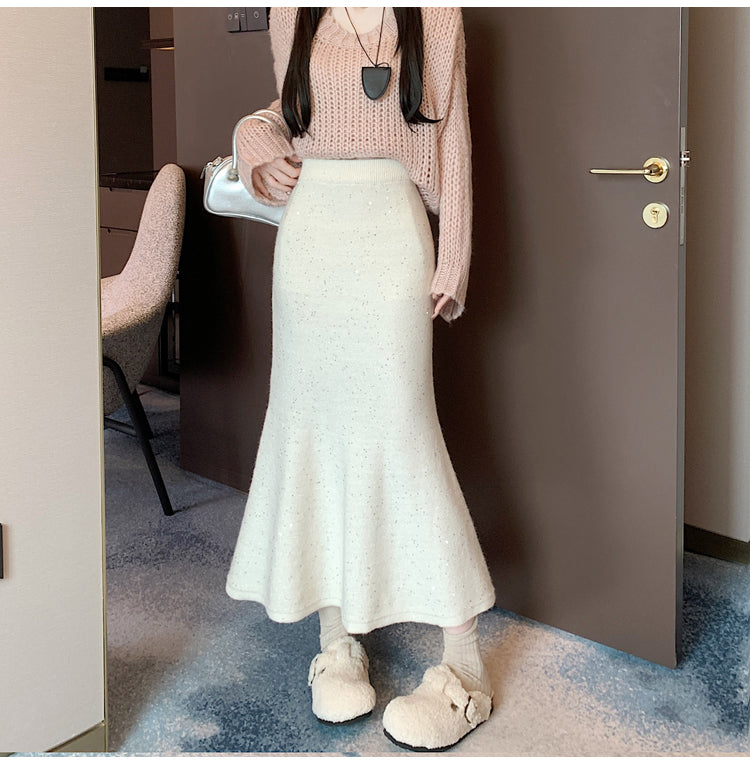 【bottoms】厚手ニットスカートG24430