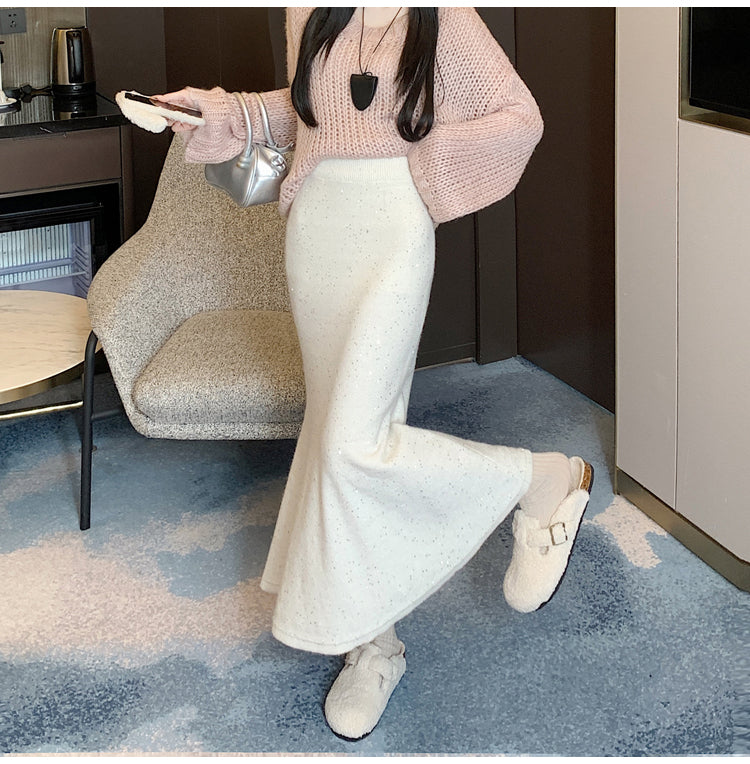 【bottoms】厚手ニットスカートG24430