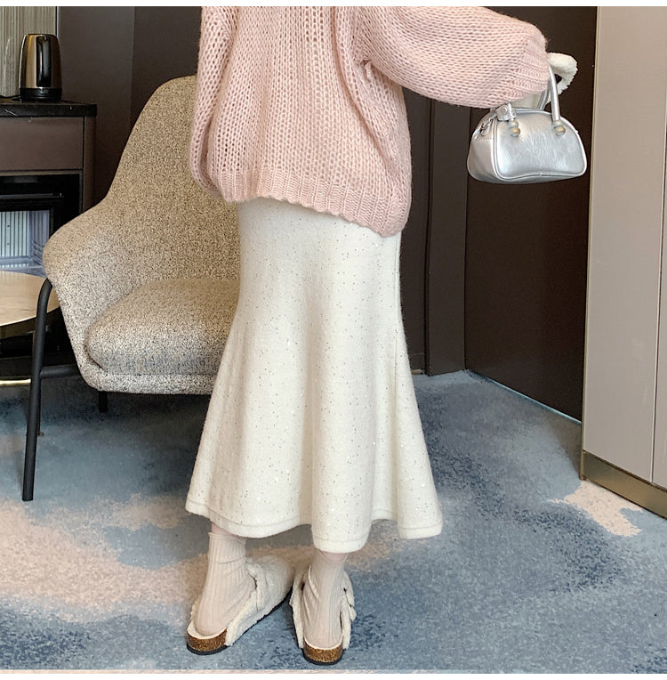 【bottoms】厚手ニットスカートG24430