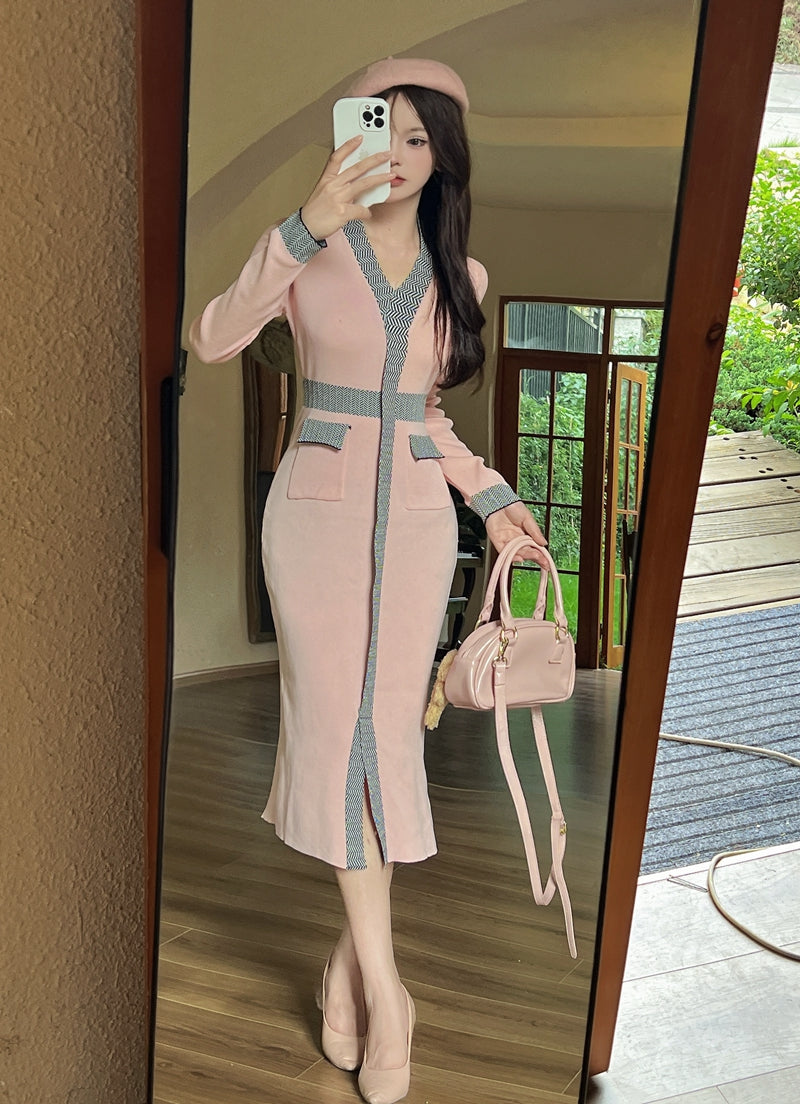 【dress】VネックニットワンピースG24431