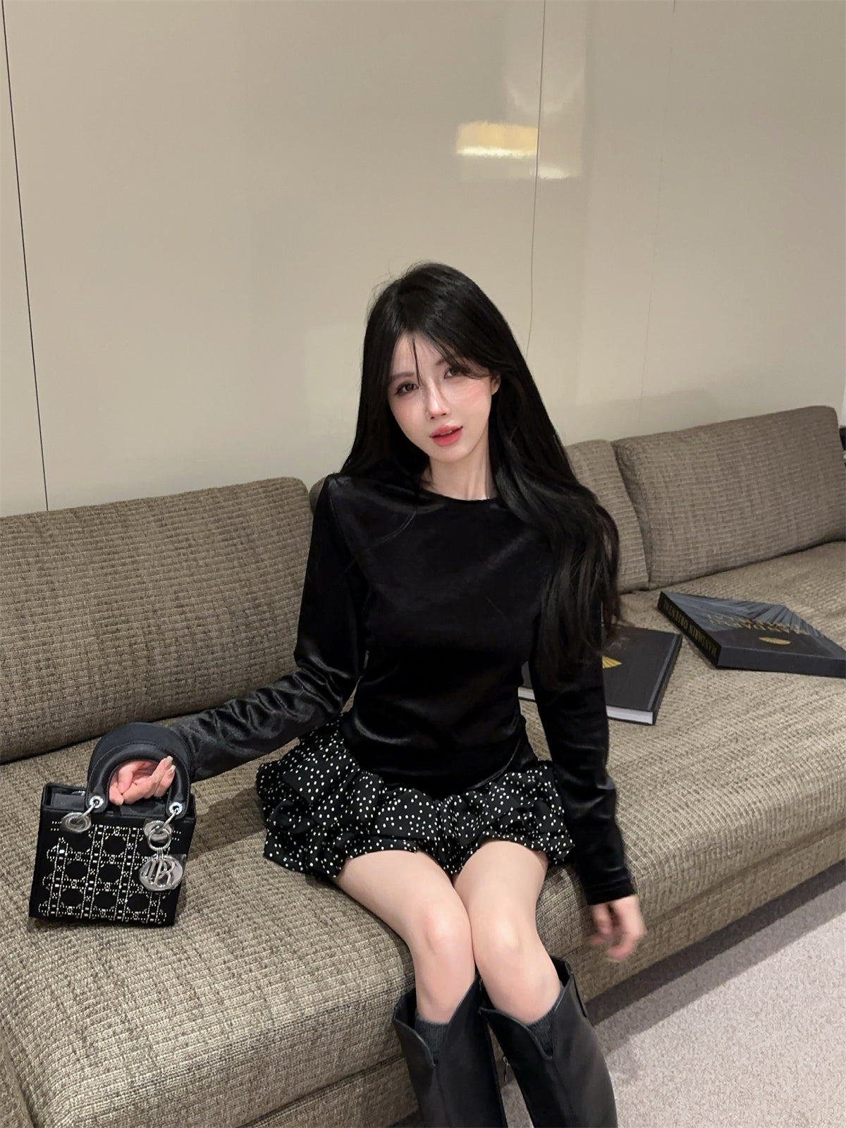 【dress】フランス風切り替えフリルワンピースG24434