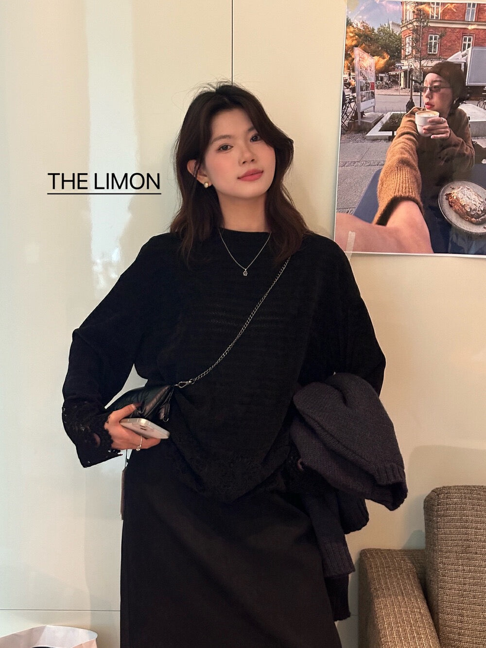 【tops】レース切り替え長袖TシャツG24448