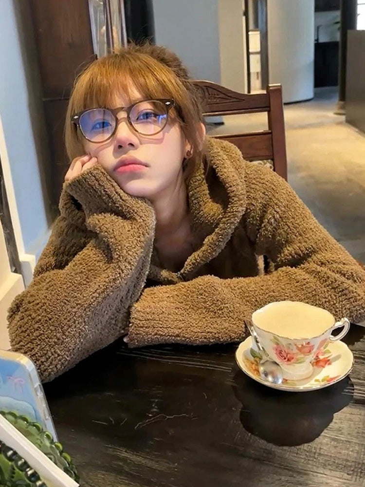 【outer】フード付き秋冬カーディガンG24449