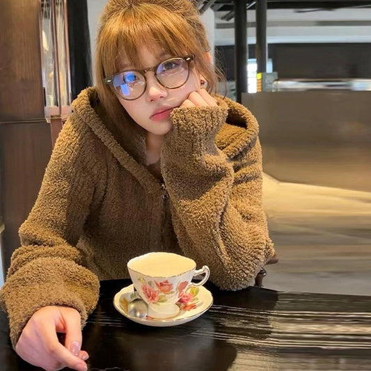 【outer】フード付き秋冬カーディガンG24449