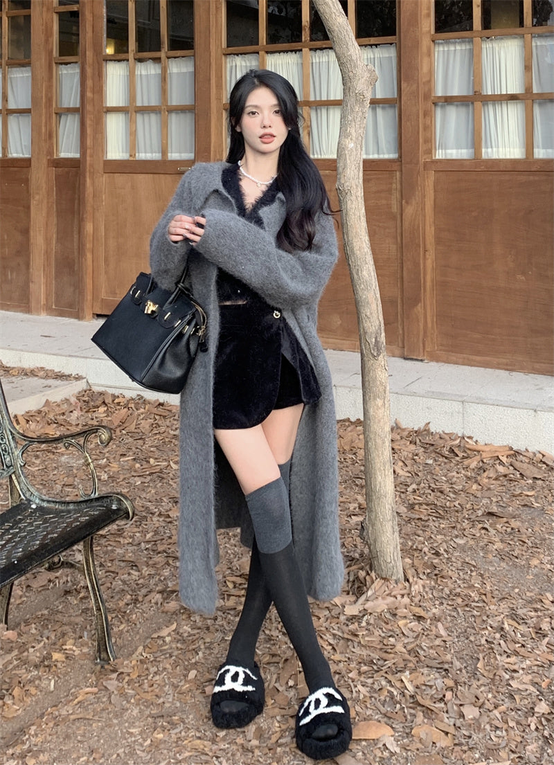 【outer】ゆったりロング丈ニットカーディガンG24451