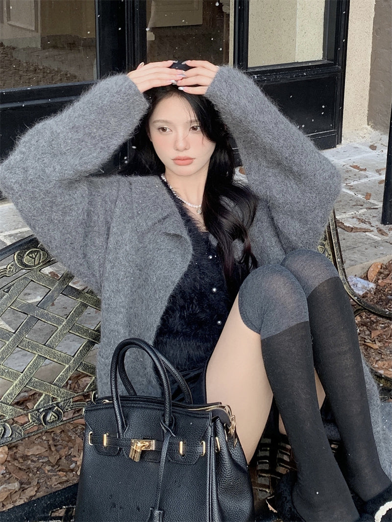 【outer】ゆったりロング丈ニットカーディガンG24451