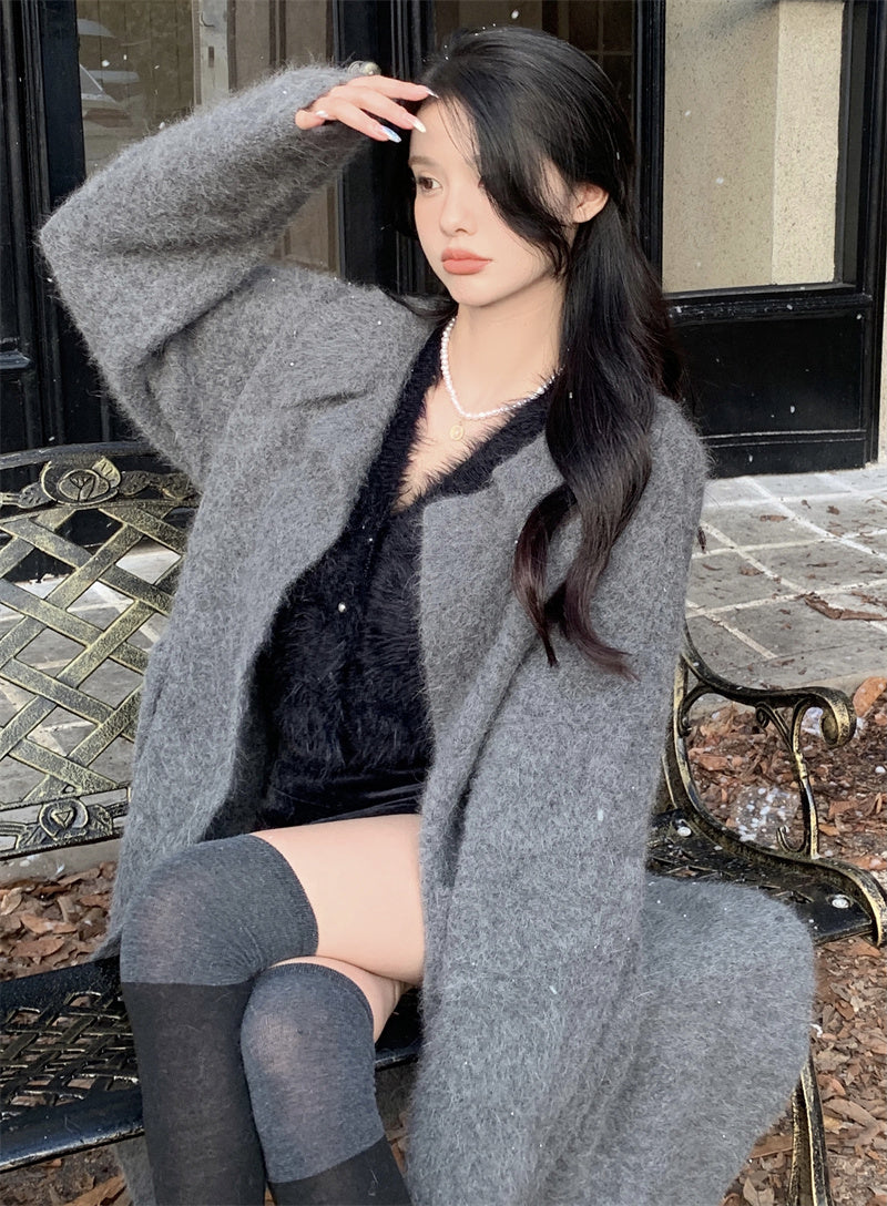 【outer】ゆったりロング丈ニットカーディガンG24451