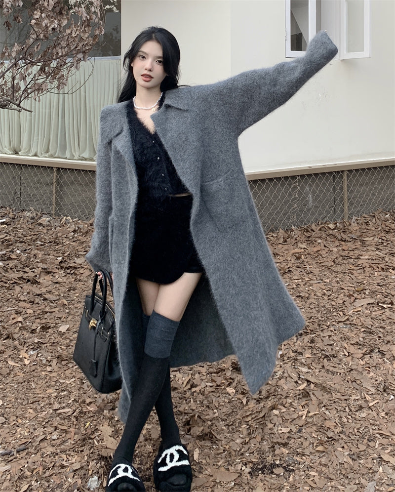 【outer】ゆったりロング丈ニットカーディガンG24451