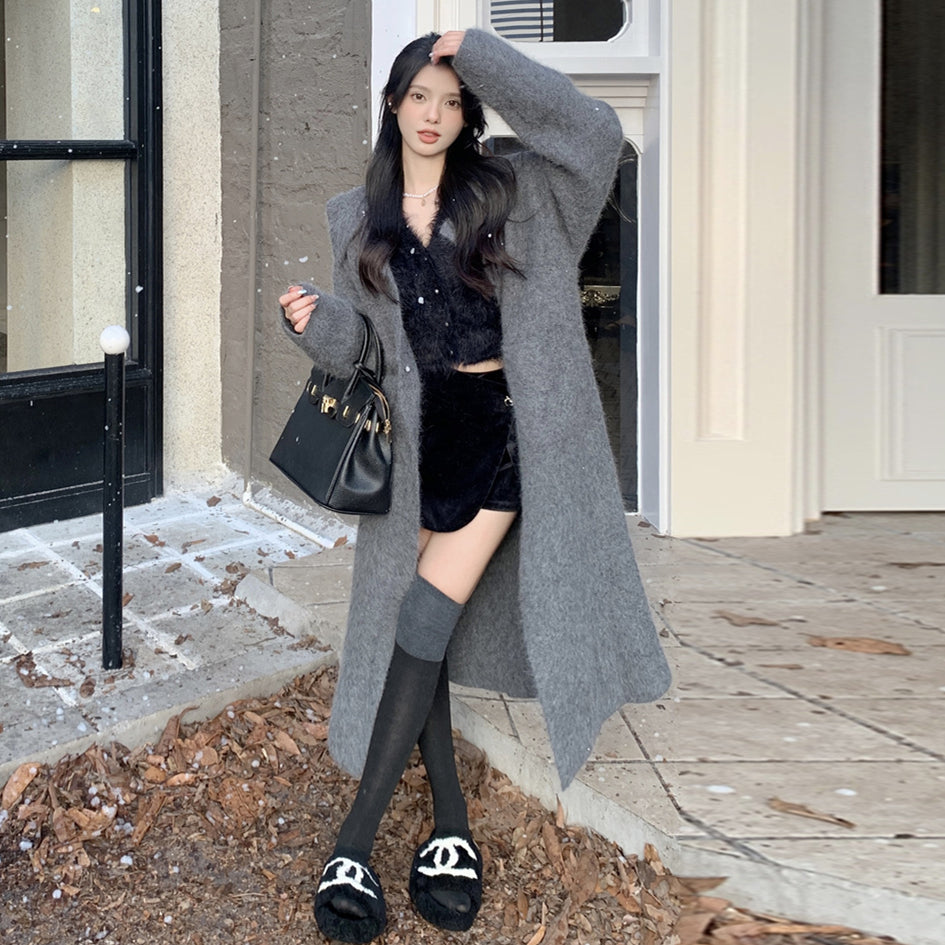 【outer】ゆったりロング丈ニットカーディガンG24451