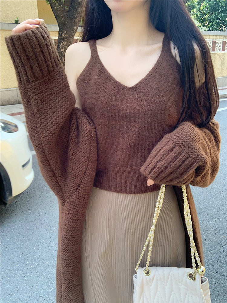 【outer】Vネック長袖ニットカーディガンG24453