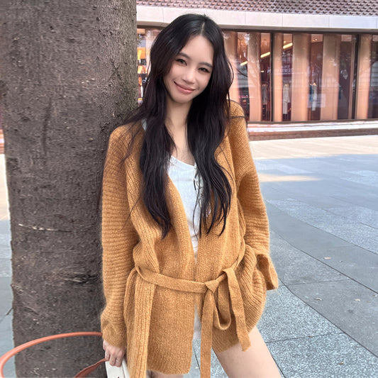 【outer】ゆったりVネックニットカーディガンG24454