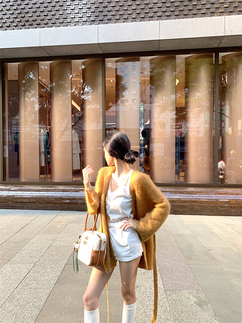 【outer】ゆったりVネックニットカーディガンG24454