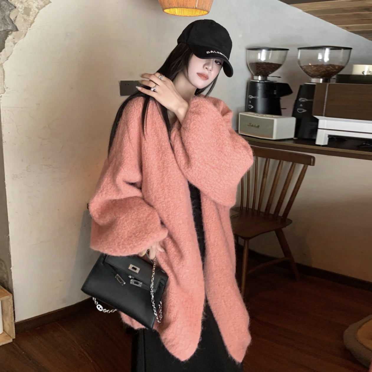 【outer】ゆったり厚手ニットカーディガンG24455