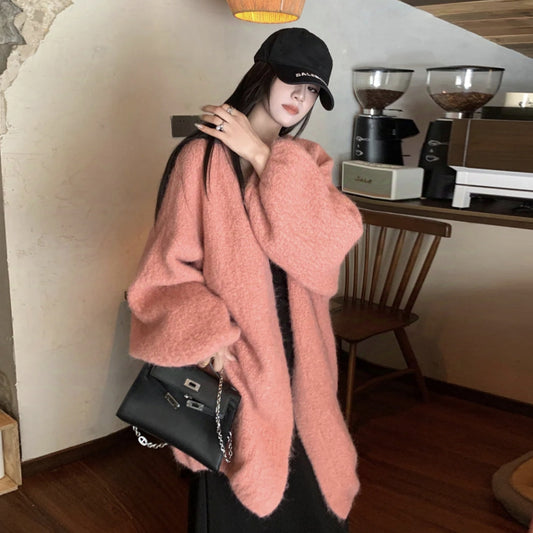 【outer】ゆったり厚手ニットカーディガンG24455