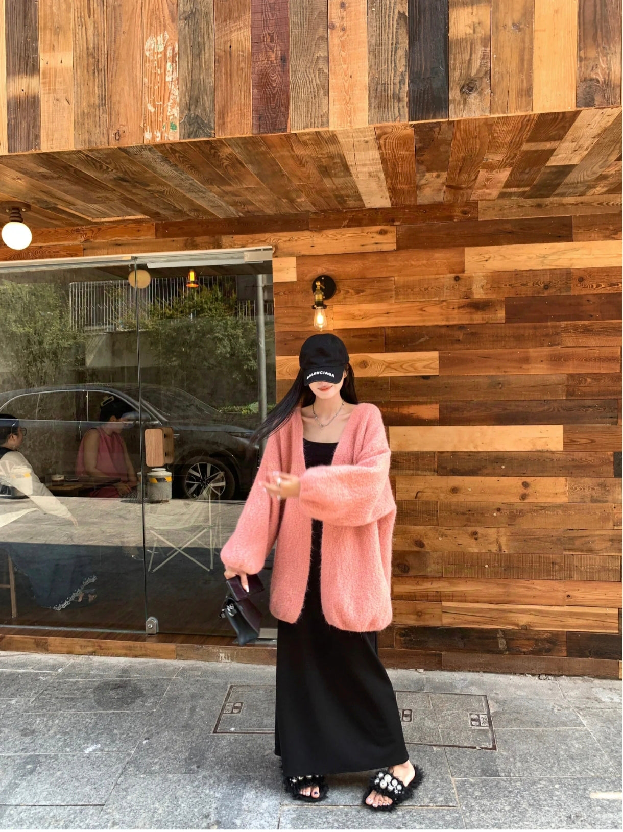 【outer】ゆったり厚手ニットカーディガンG24455