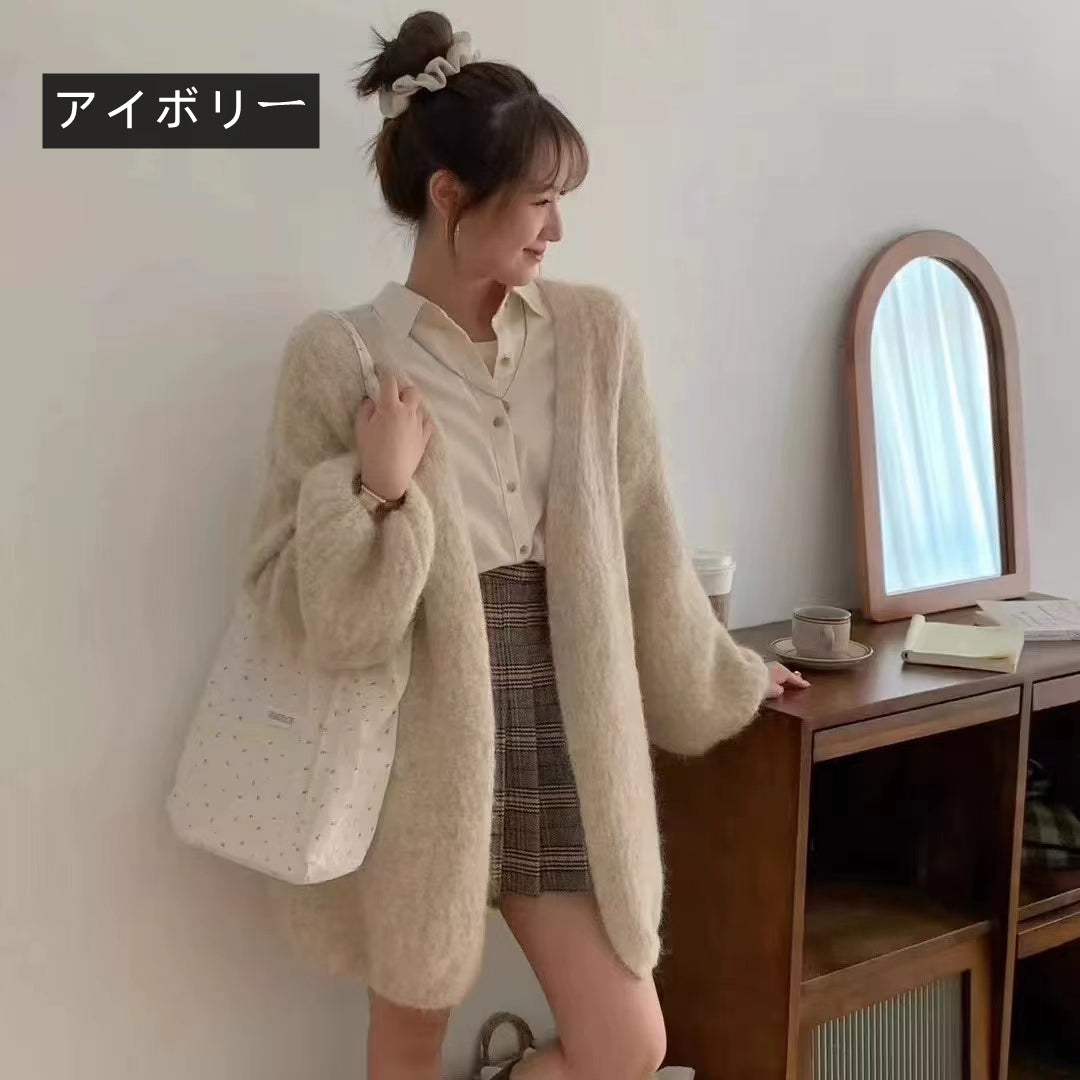 【outer】ゆったり厚手ニットカーディガンG24455