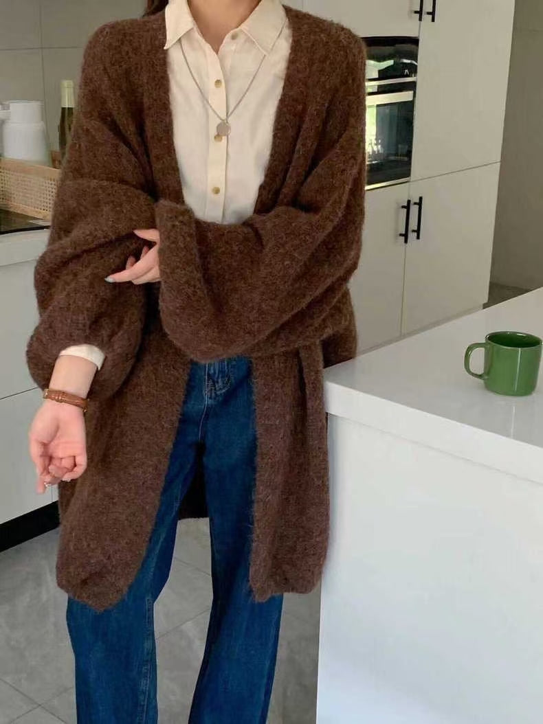 【outer】ゆったり厚手ニットカーディガンG24455