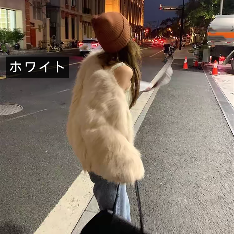 【outer】ファー秋冬厚手アウターコートG24458