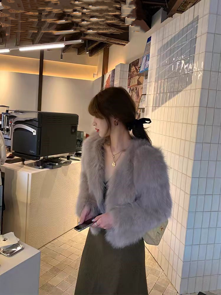 【outer】ファー秋冬厚手アウターコートG24458