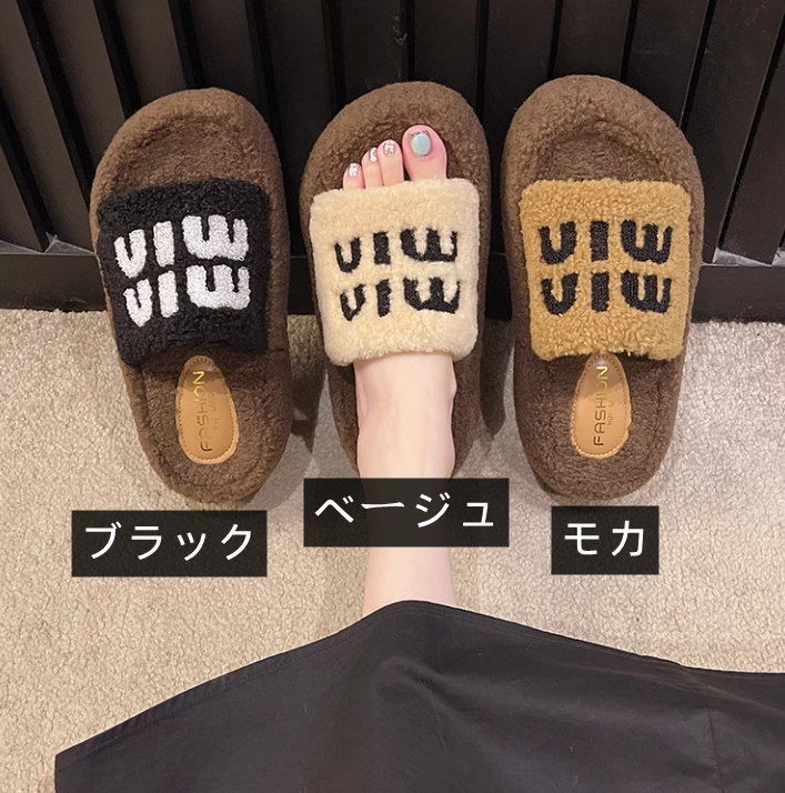 【shoes】3色 厚底8cmスリッパG24462
