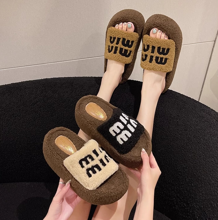 【shoes】3色 厚底8cmスリッパG24462