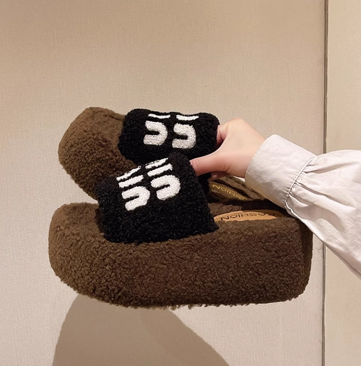 【shoes】3色 厚底8cmスリッパG24462