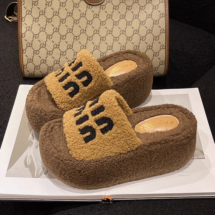 【shoes】3色 厚底8cmスリッパG24462