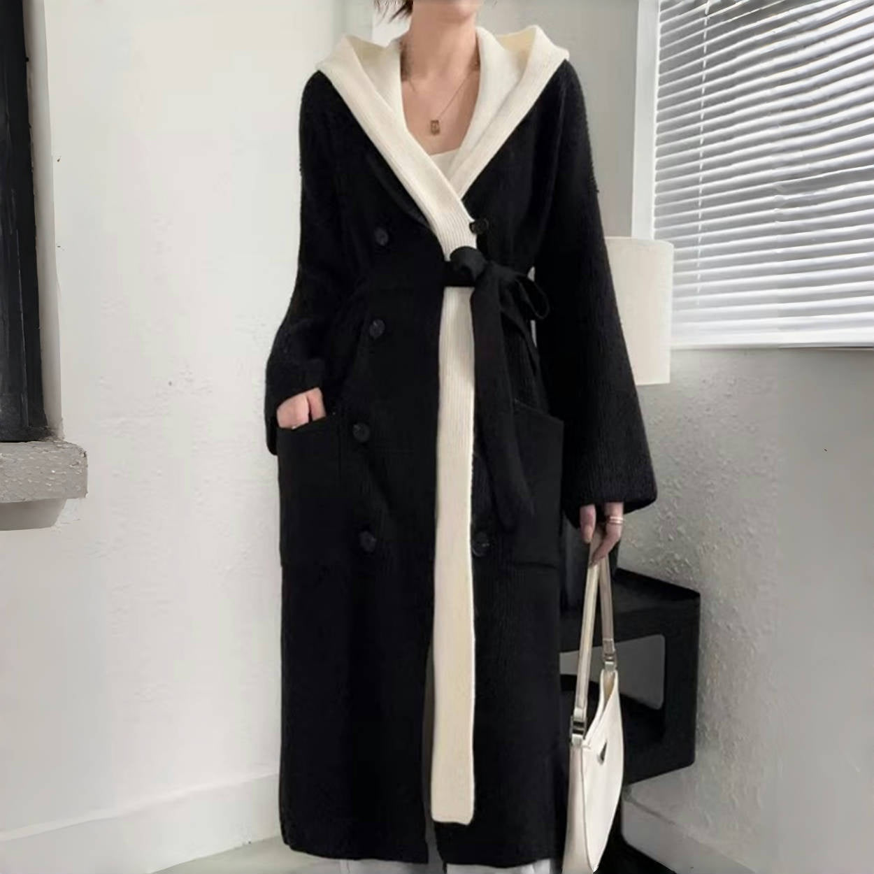 【outer】ゆったりロング丈ニットカーディガンG24465