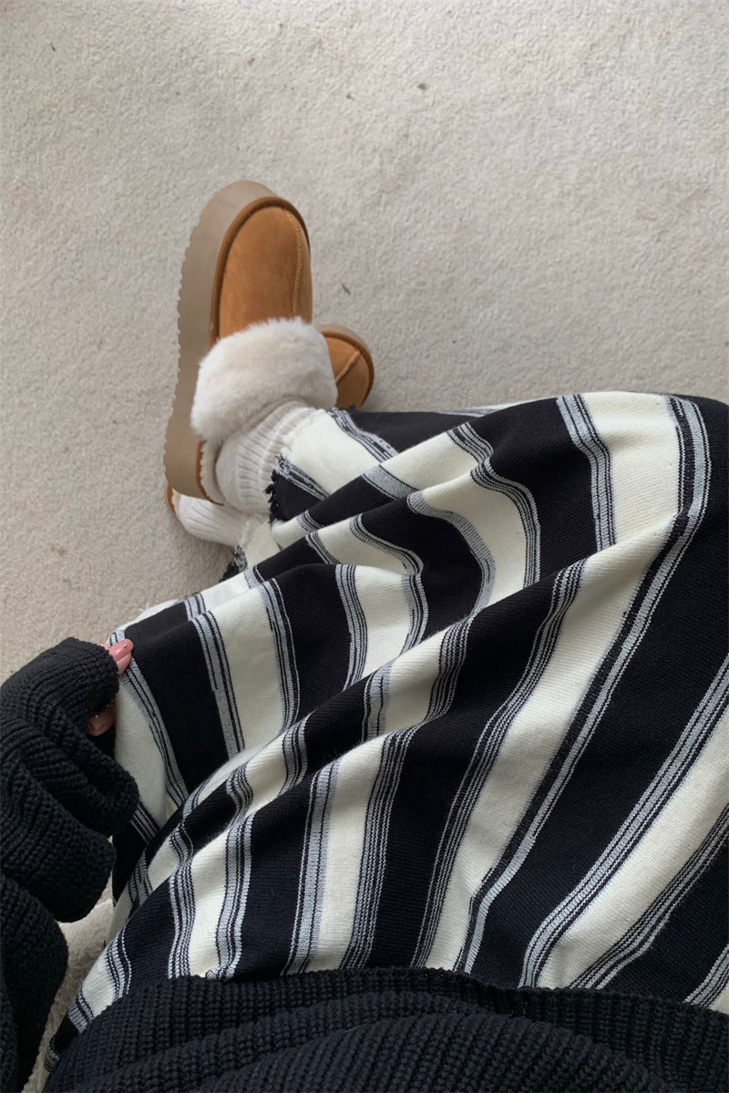 【bottoms】ストライプ柄ニットスカートG24467